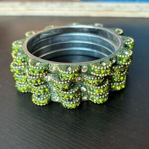 Anthropologie intricately beaded bangles